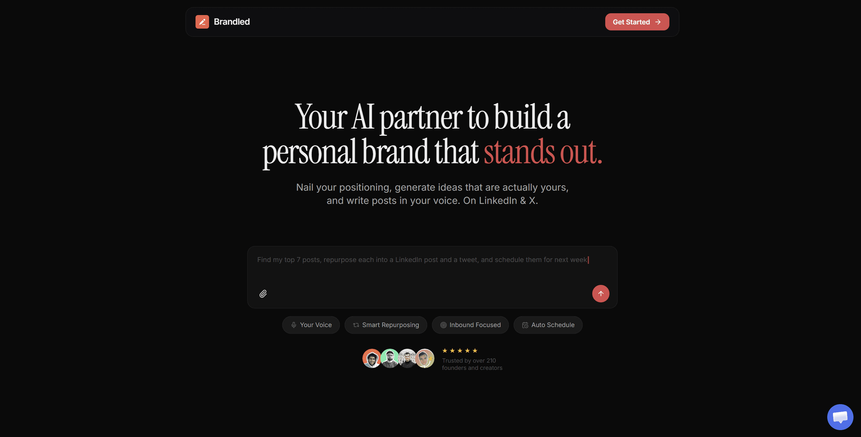 Brandled voice-training and branding tool for LinkedIn and X creators